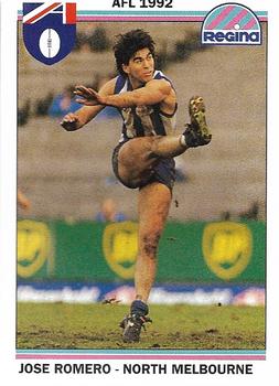 1992 AFL Regina #55 Jose Romero Front